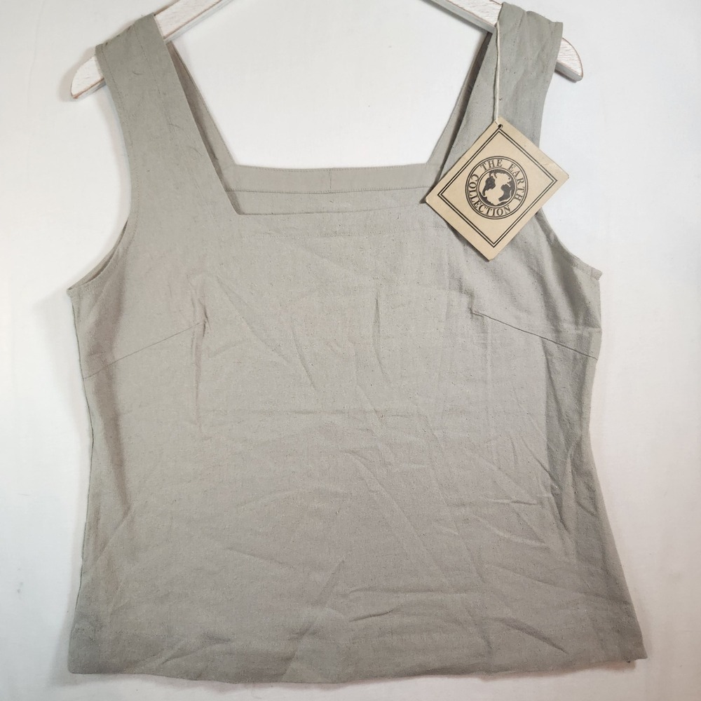The Earth Collection Cotton Silk Square Neck Tank Top  XL LSW201 NWT